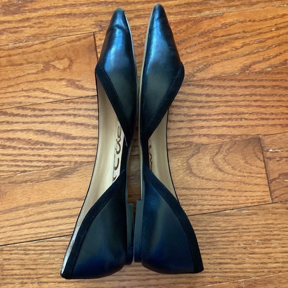 SAM Edelman black pointed toe leather flats size 10M GUC - Picture 3 of 8